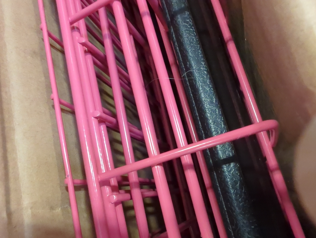 FDW Dog Crate for Large Dogs 48 Inch Folding Metal WirePet Cage Double Door W/Divider Panel Indoor Outdoor Kennel Leak-Proof Plastic Tray,Pink