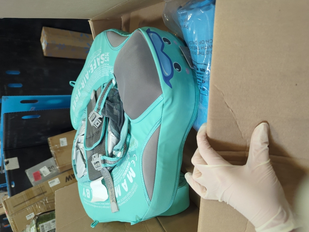 Mambobaby Float Add Tail Baby/Infant Swim Float with Canopy, Non-Inflatable Solid Upgrade Soft Waterproof Skin-Friendly Leather Material