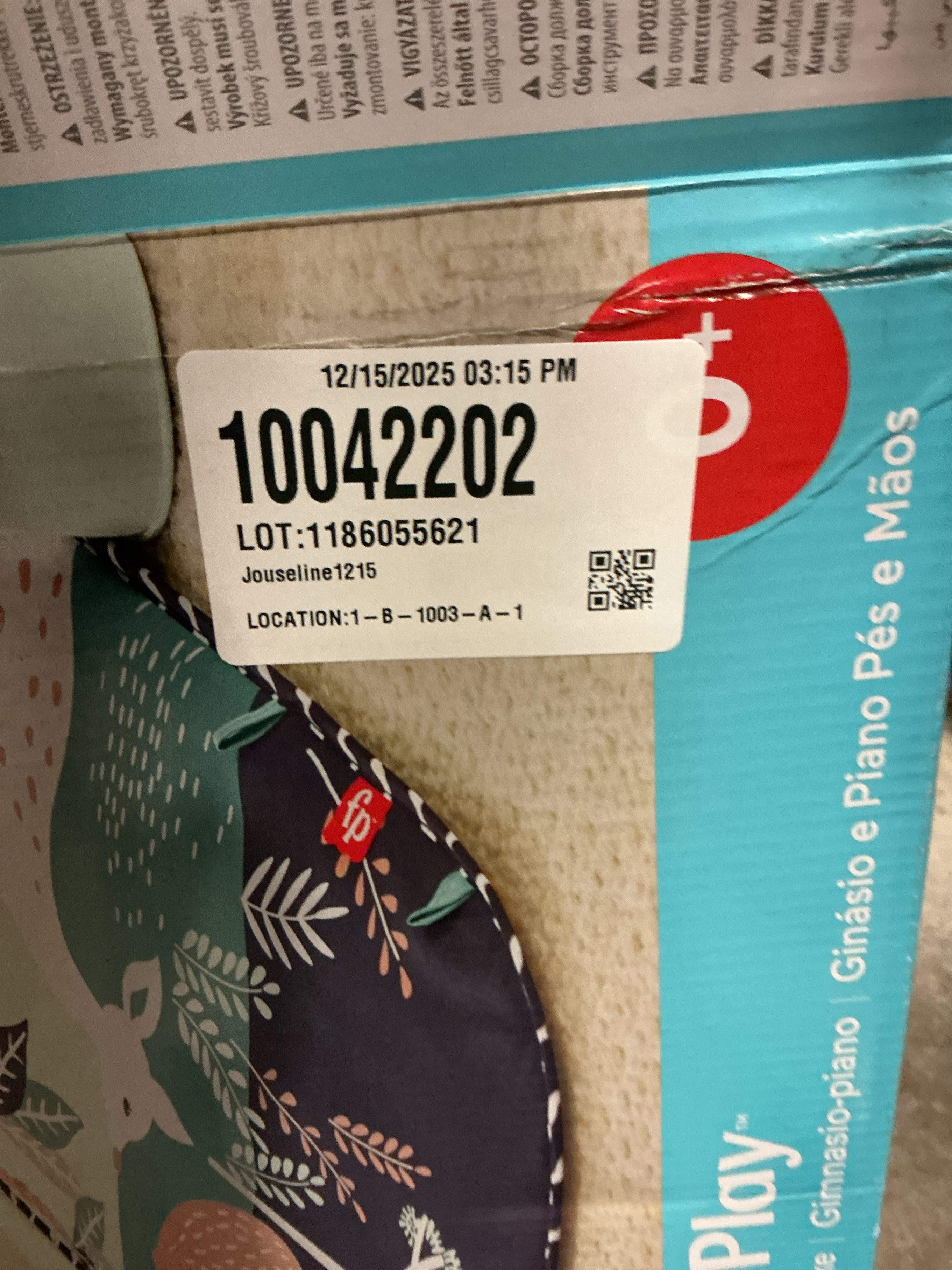 Fisher-Price Baby Gym Playmat With Kick & Play Piano And Tummy Time Toys, Navy Fawn