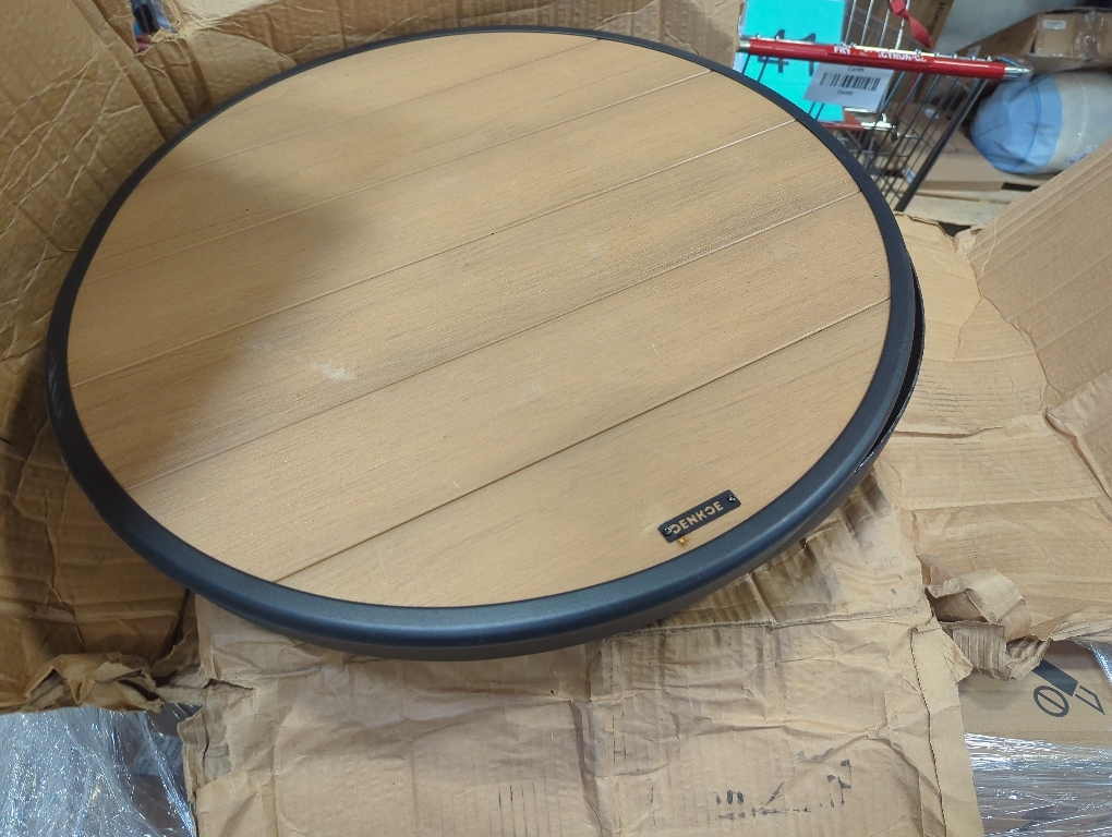 DENKOE Size Large  Round Fire Pit Table with Fire Pit Grill, Extra Thick, Heavy Duty Fire Bowl, Deep Outdoor Firepit, Wood Burning Firepits for Outside Patio, Backyard Fire Pits, Large BBQ Pit