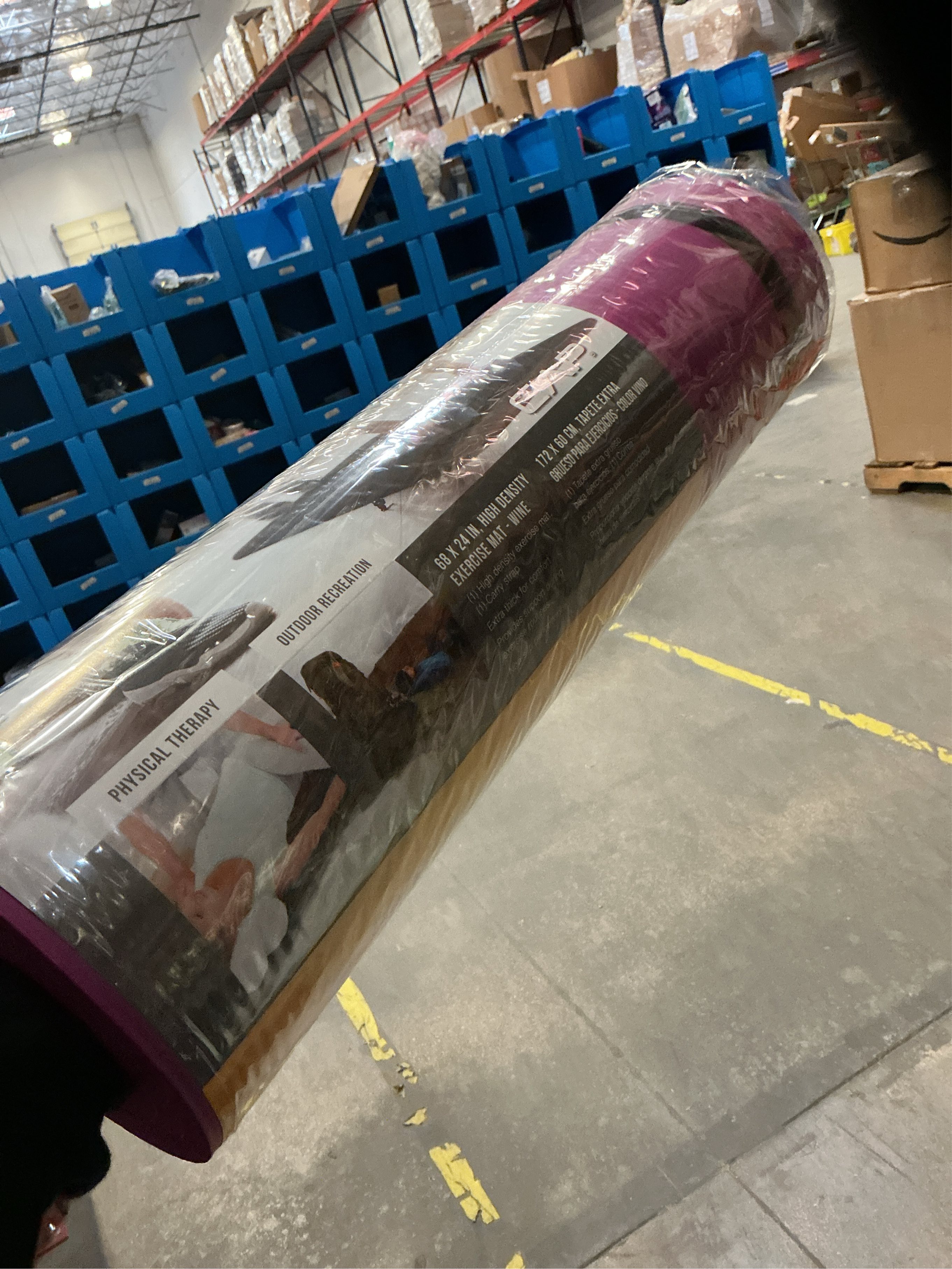 CAP Barbell High Density Exercise Yoga Mat with strap 68x24 12mm - Wine