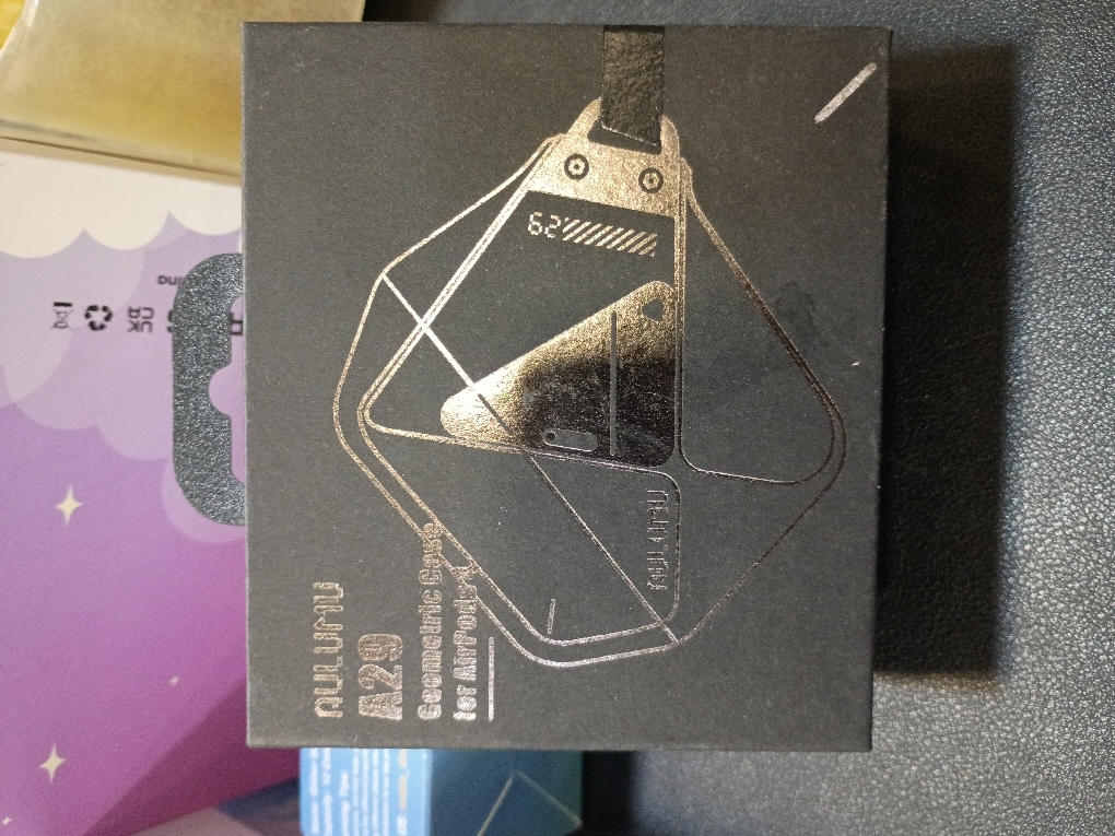 Aulumu A29 Geometric AirPods 4 Case with Lock | Protective Cover with Nylon Buckle | Alloy Armour | Compatible with Apple AirPods 4th (2024) - Black