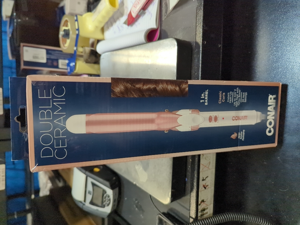 Conair Double Ceramic 1-Inch Curling Iron, 1-Inch Barrel Creates Classic Curls, Hair Curler for Use on Short, Medium, and Long Hair, White