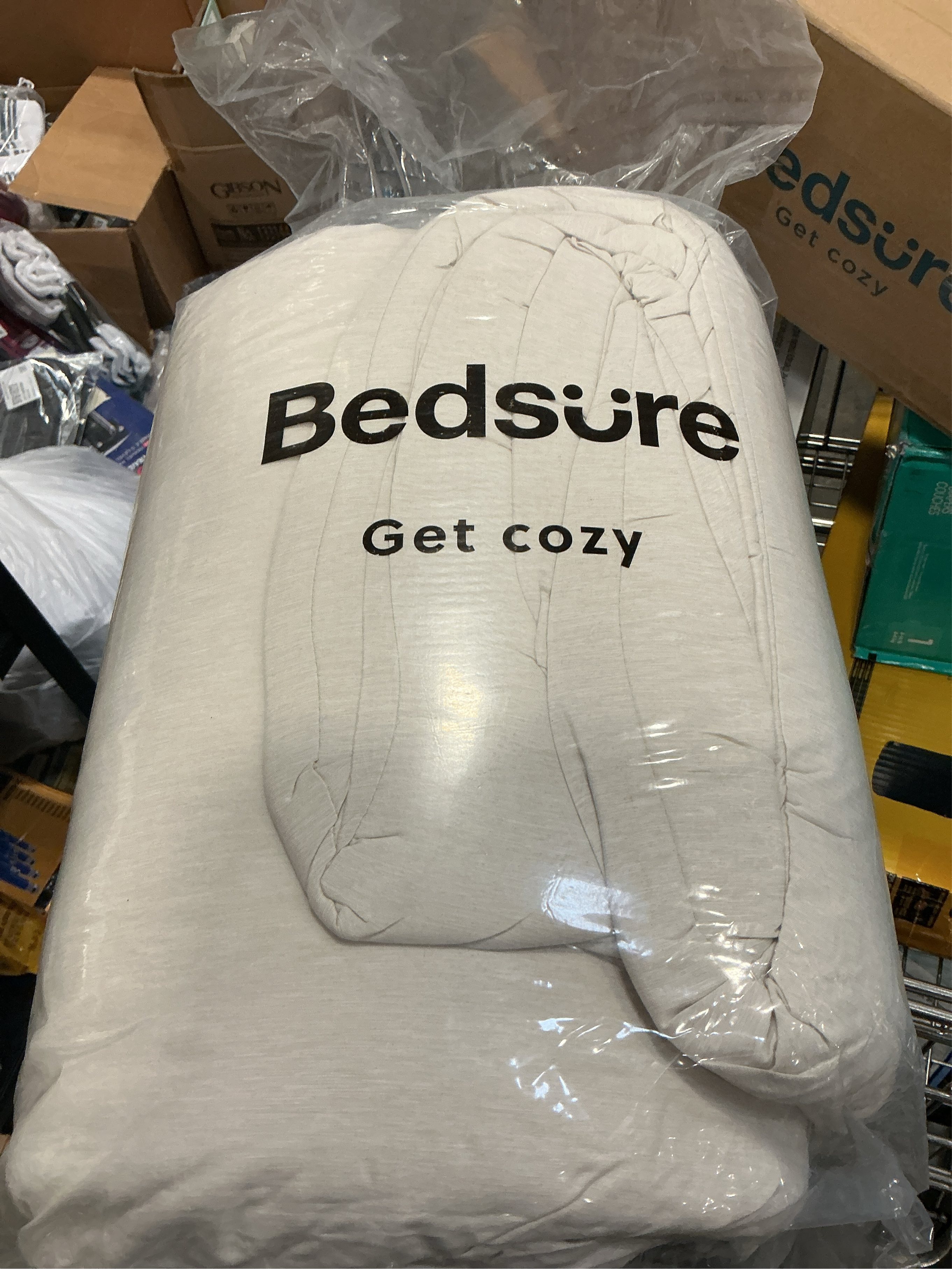 Bedsure California King Comforter Set - Beige Soft Bedding for All Seasons, Cationic Dyed Bed Set, 3 Pieces, 1 California King Size Comforter (104x96) and 2 Pillow Shams (20x36 2)