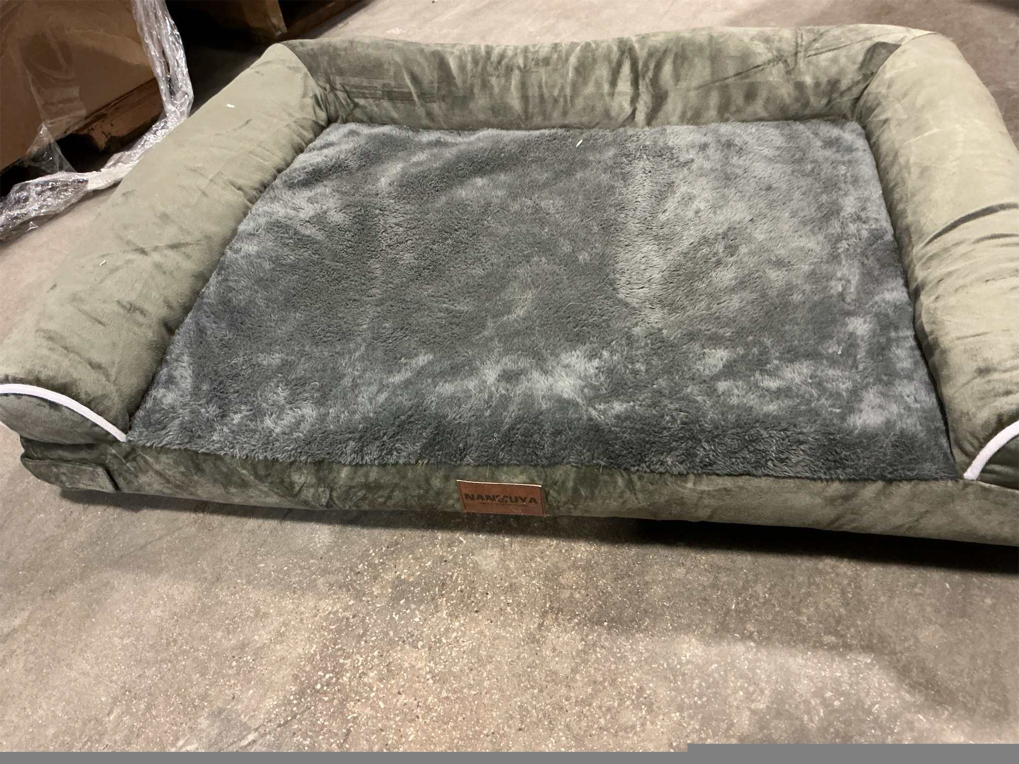 Medium Large Dog Bed Orthopedic Washable: Beds Bolster Medium Large Sized Dog Bed Egg Crate Foam Couch Sofa Waterproof with Removable Cover - Dark Green