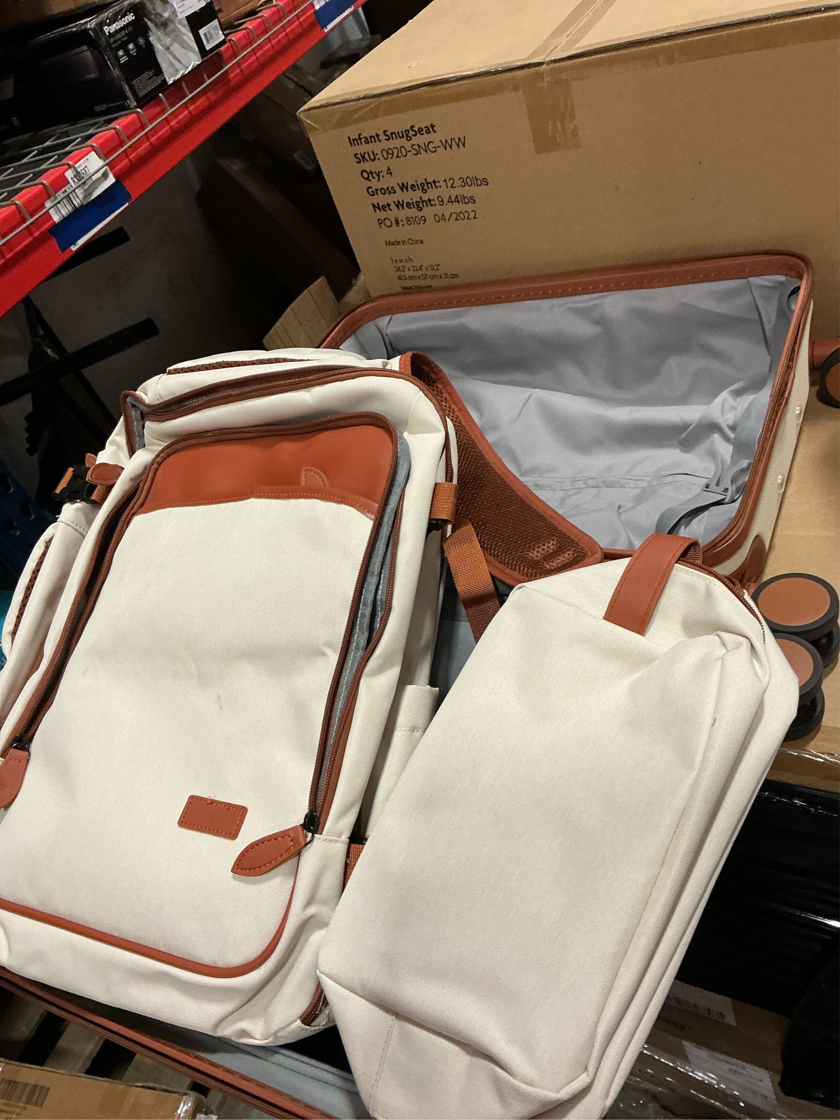 UKEIN Luggage Sets 3 Piece, Carry On Luggage 20In With Spinner Wheels,PC Hardside Suitcase Set with TSA Lock,Durable Carry On Suitcase With Travel Backpack for Men (Beige, 3 piece set (20inch))