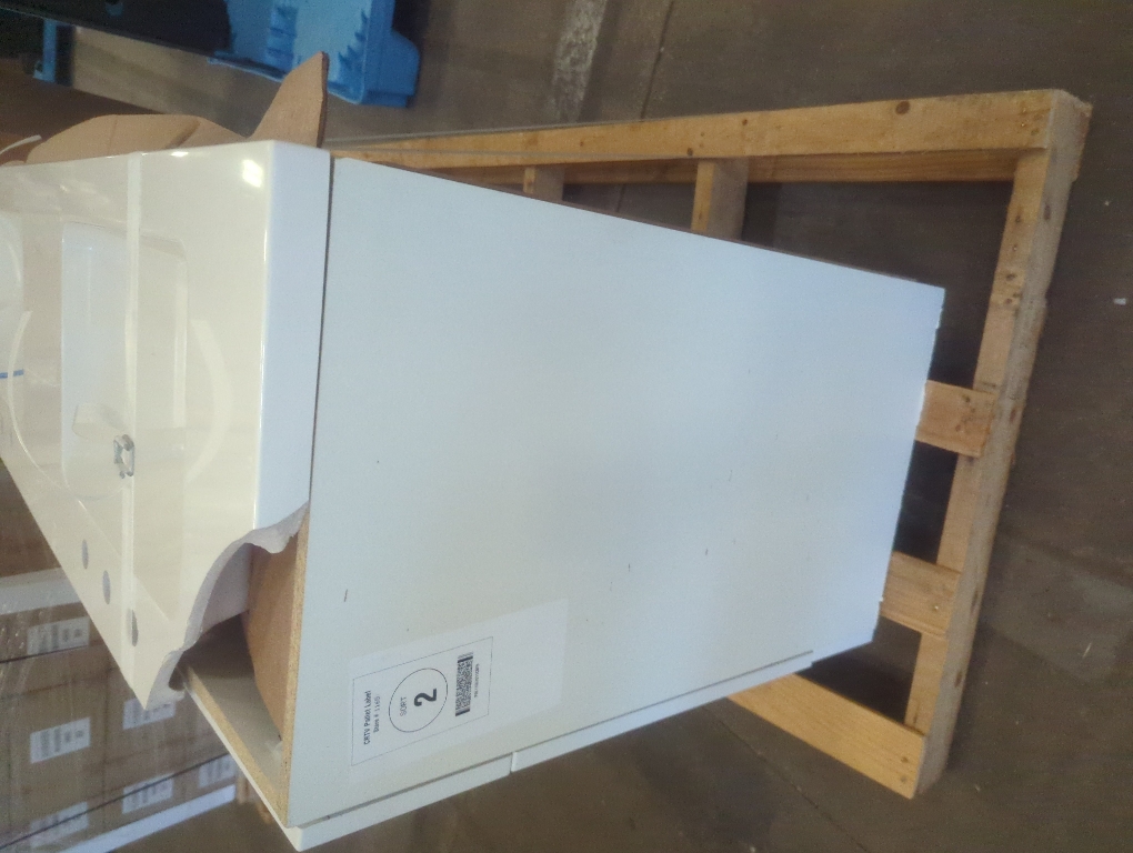 dmg style selections potter 60in true white double sink bathroom vanity with white cultured marble top