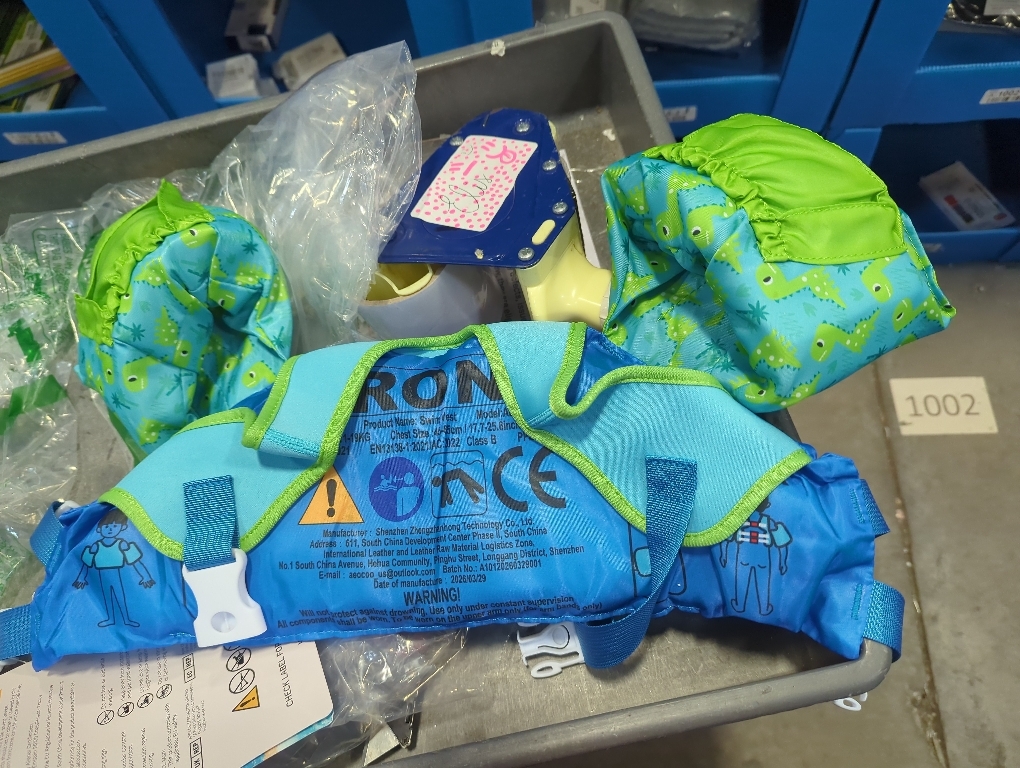AEOCOO Puddle Float Jumper for Swimming, Toddler Swim Vest for Water Play, Pool Floats with Swimming Arm Floaties Swim Jacket & Water Wings for Kids Swimmies, Boys, Girls, Niños