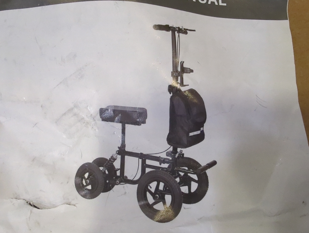 Flybrother All Terrain Knee Scooter for Adults Foldable Knee Scooter for Foot Surgery Recovery with Storage Bag & Cup Holder