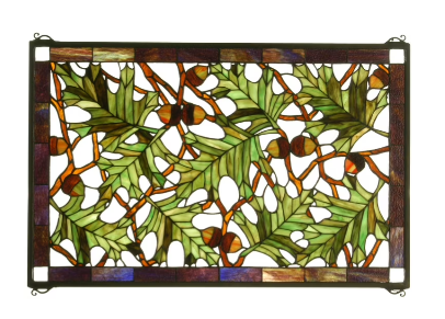 Meyda Tiffany 66276 Acorn & Oak Leaf Stained Glass Window
