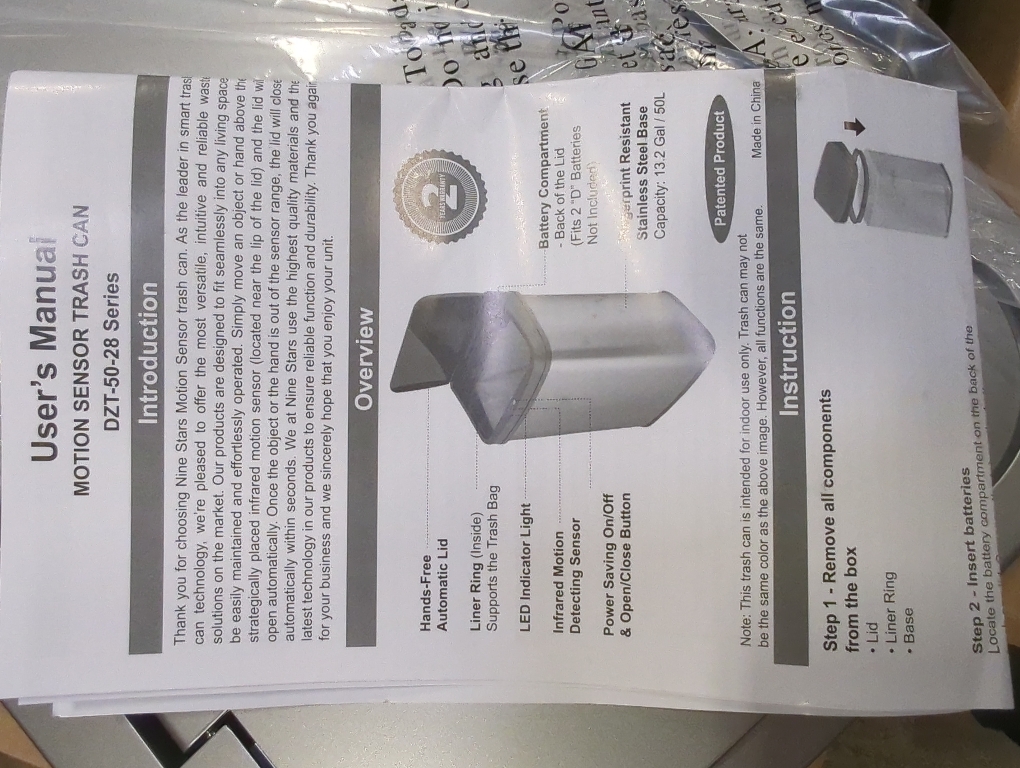 Ninestars 21 Gallons Automatic Large Kitchen Trash Can with Lid, Motion Sensor Trash Can for Kitchen, LivingRoom, Office, 80 Liter X Large Touchless Stainless Steel Garbage Bin (Rectangular)