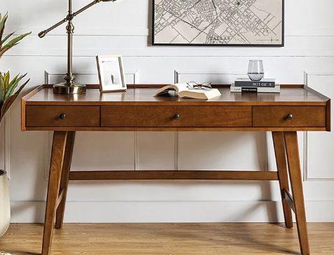Edward Desk With Built In Outlets Walnut