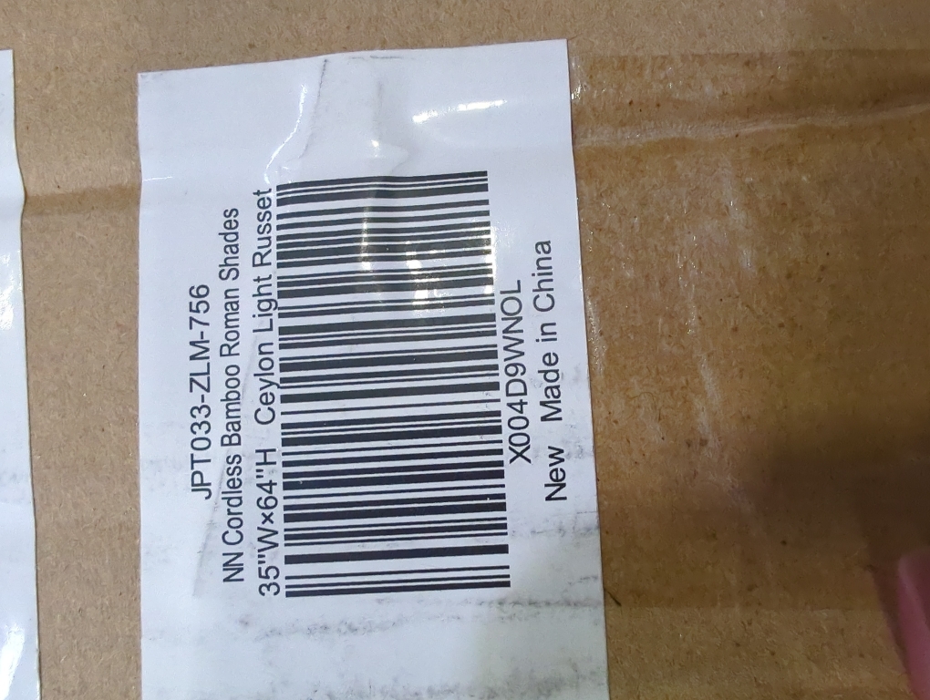 LazBlinds No Tools No Drill Cordless Bamboo Roman Shades, Light Filtering Window Treatment, Roll Up Bamboo Blinds for Windows 35'' W x 64'' H, Ceylon Light Russet