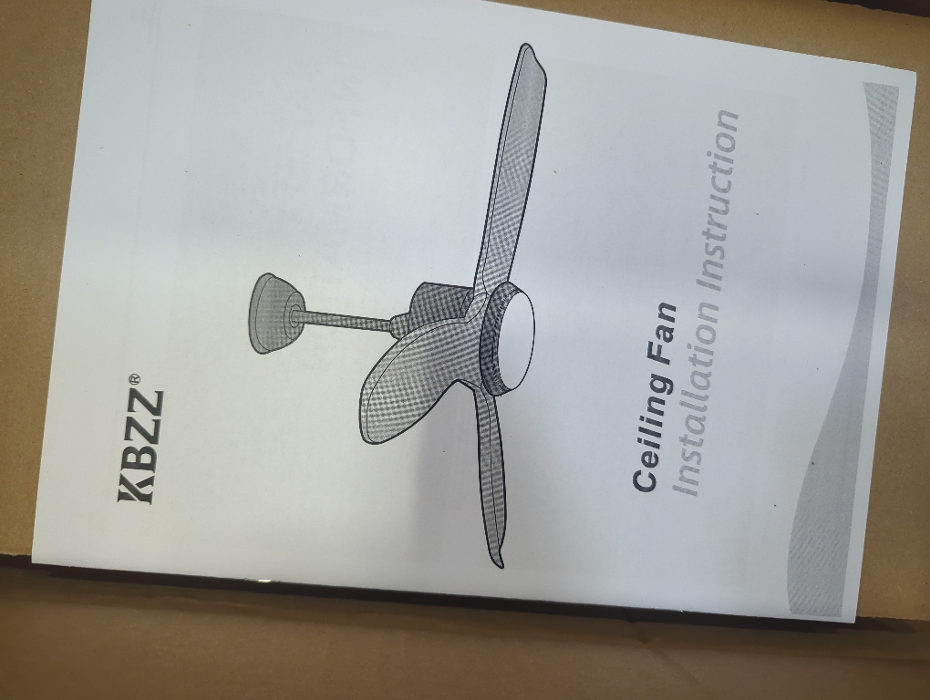 KBZZ Size 42 Inch Color White Gold Ceiling Fans with Lights and Remote, 3 Blade Wood Ceiling Fan with Light, Dimmable, Memory Function, Reversible DC Motor, Modern Indoor Outdoor Ceiling Fans for Patios Bedroom