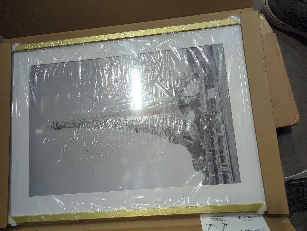 upsimples 20x30 Poster Frame, Display Pictures 16x24 with Mat or 20x30 Without Mat, Wall Hanging Picture Frame, Gold, 1 Pack