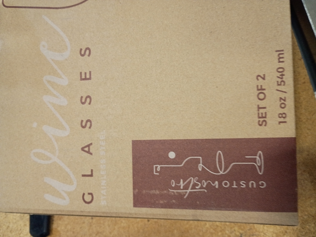 Gusto Nostro Stainless Steel Wine Glass - 18 oz - Cute, Unbreakable Wine Glasses for Travel, Camping and Pool - Fancy, Unique and Cool Portable Metal Wine Glass for Outdoor Events, Picnics (Set of 2)