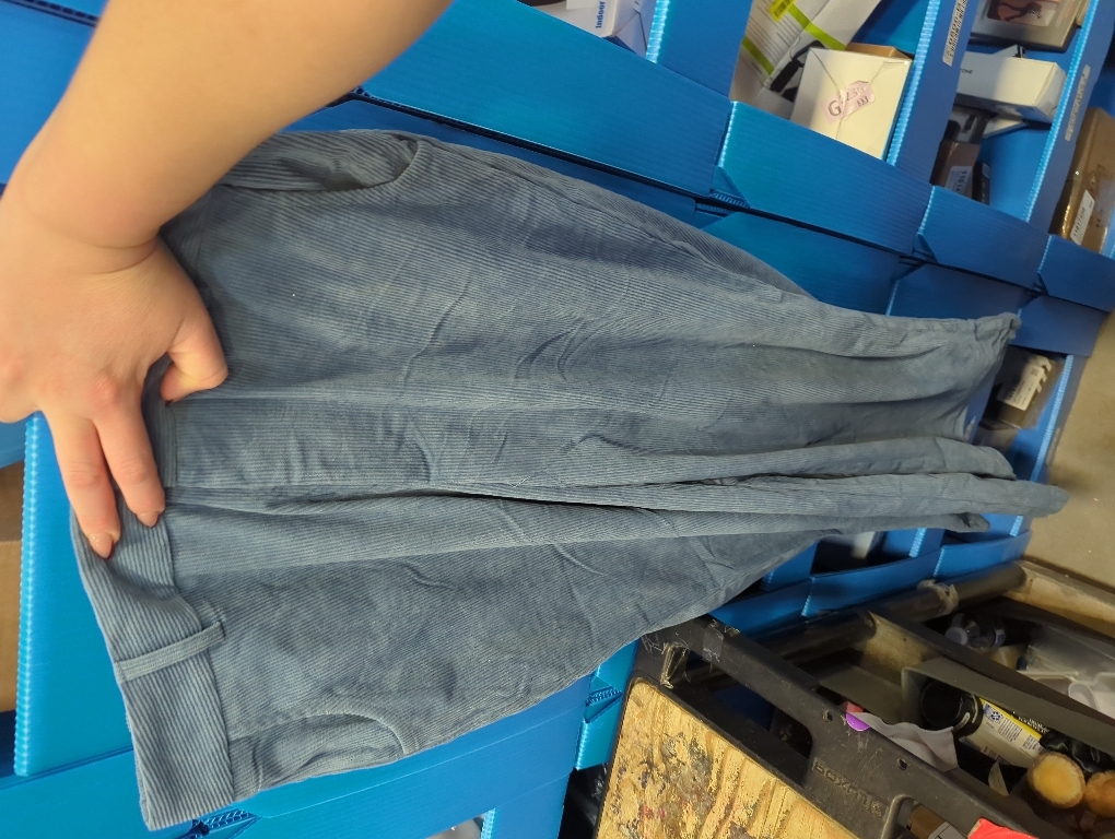 Size L.... Corduroy Wide Leg Pants Woman High Waisted Fall Business Casual Elastic Waist Loose Trendy Trousers with Pockets