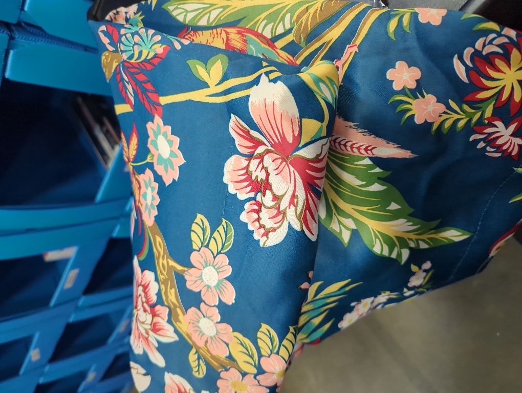 Floral Blackout Curtains for Bedroom 84 Inches Long - Red Flower and Birds Painting, Grommet Thermal Room Darkening Window Drapes for Vintage and Cottage Living Room