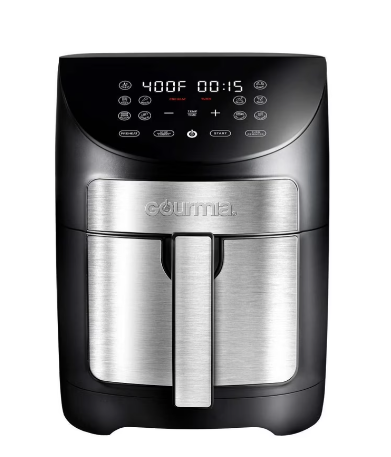 Gourmia 7 qt Digital Air Fryer, Black-Digital Dual Time and Temperature Control