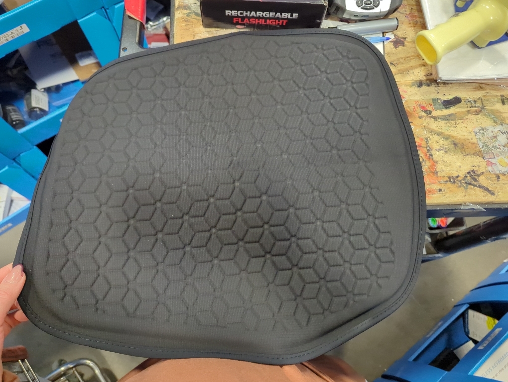 Thin Gel Seat Cushion for Car Seat, Office Chair, Wheelchair, Golf Cart - Non-Slip Car Seat Cushions with 0.7 Inch Gel - Sciatica & Coccyx Pain Relief (Fabric, Black)