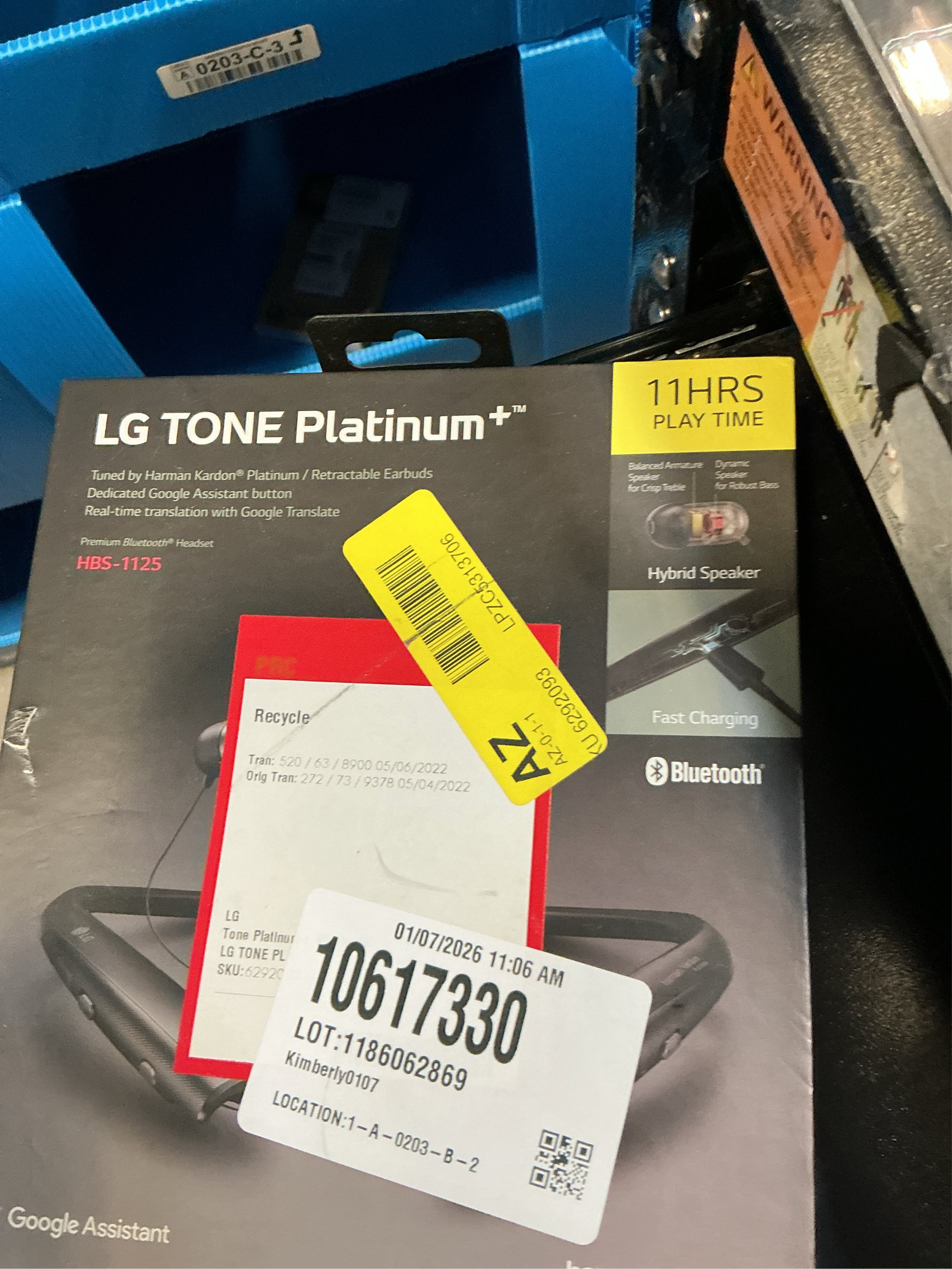 LG - TONE PLATINUM  Bluetooth Headset - Black