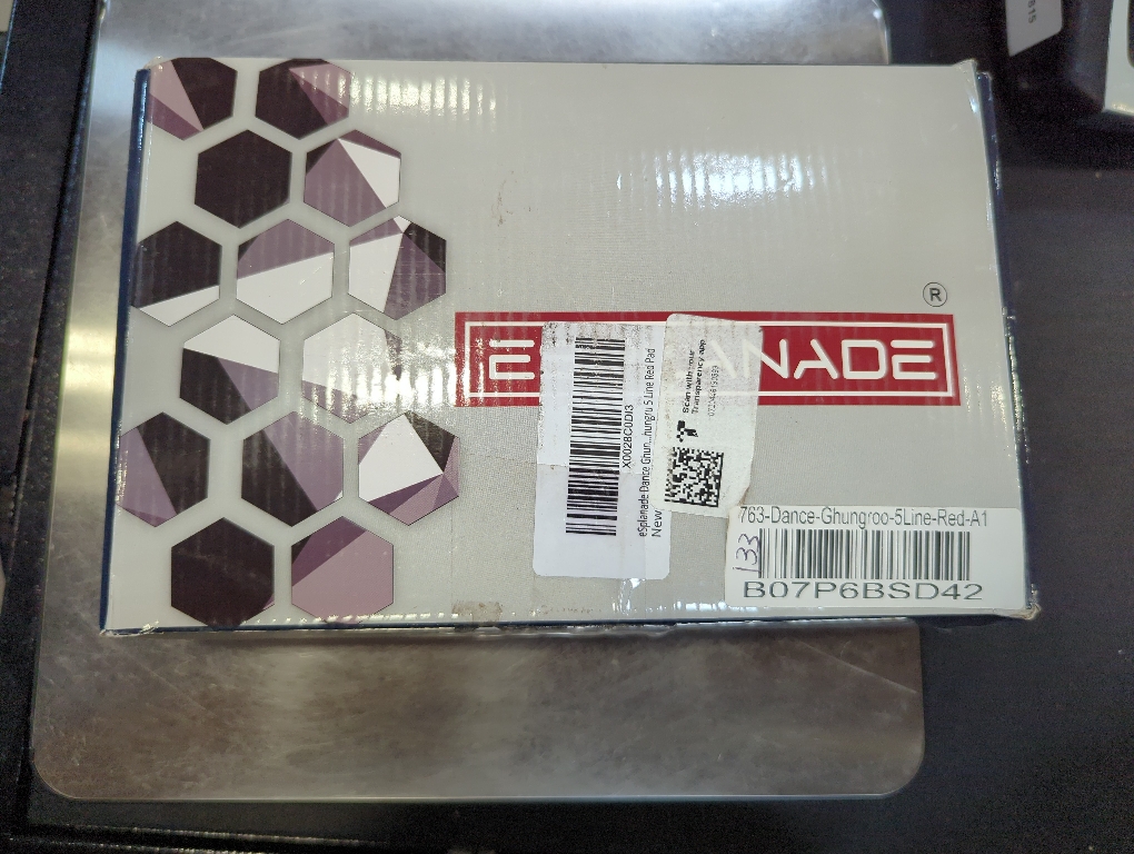 eSplanade Dance Ghungroo (50   50) Red 5 Line Ghungroo with Cushion Pads | Bell, Ghungru 5 Line Red Pad