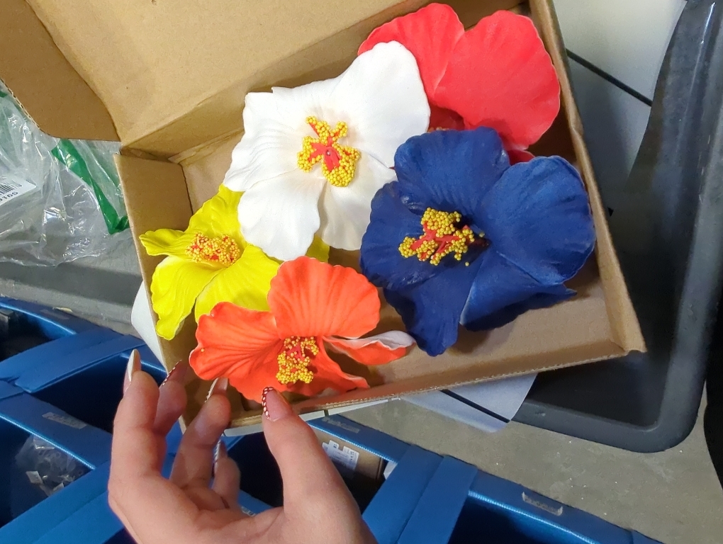 Hawaiian Hibiscus Flower Hair Clips for Women Girls - 6 Pcs Artificial Tropical Flower Hair Barrettes, Beach Vacation Party Hair Accessories