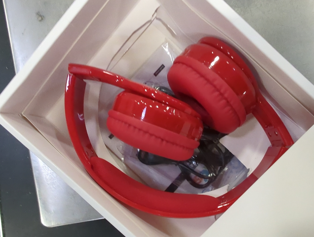 Contixo KB-2600 Over Ear Headphones - Wireless Bluetooth Headphones Kids Safe - 85dB with Volume Limited with Long Lasting Battery - Built-in Mic - Micro SD Card Slot - FM Stereo Radio (RED)