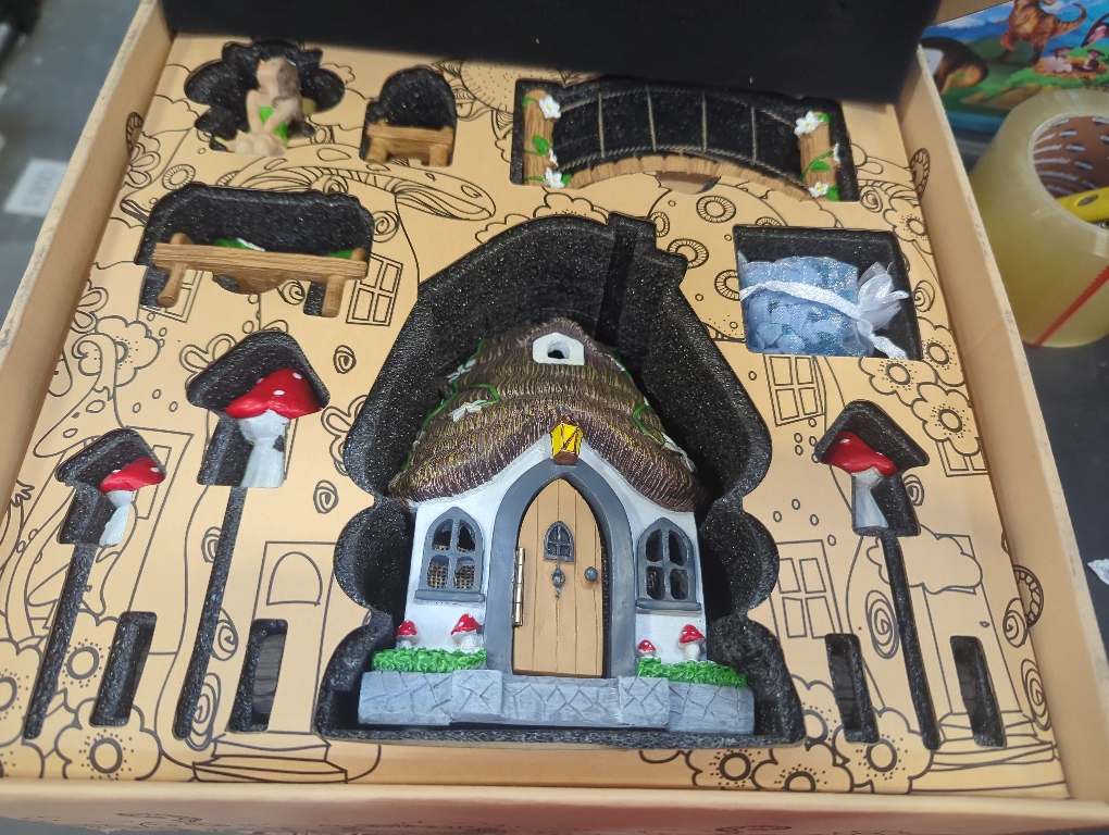 Set of 13 WILD PIXY Fairy Garden Kit - 13 Piece Glow in The Dark Fairy Garden Accessories, 7.1 Outdoor Fairy House with Opening Door and Solar LED Light, Garden Door for Trees, Stones, Indoor/Outdoor Décor