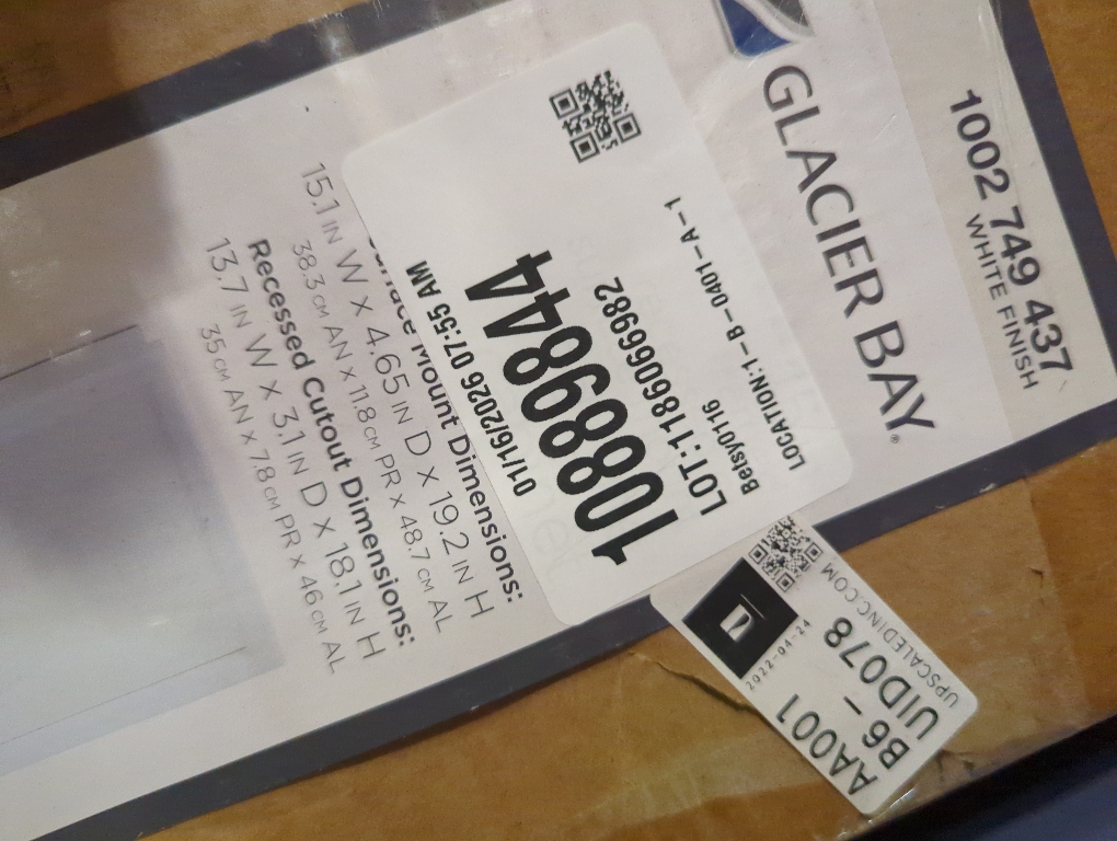 Glacier Bay 15.1 in. W x 19.2 in. H Rectangular Wood Composite Medicine Cabinet with Mirror