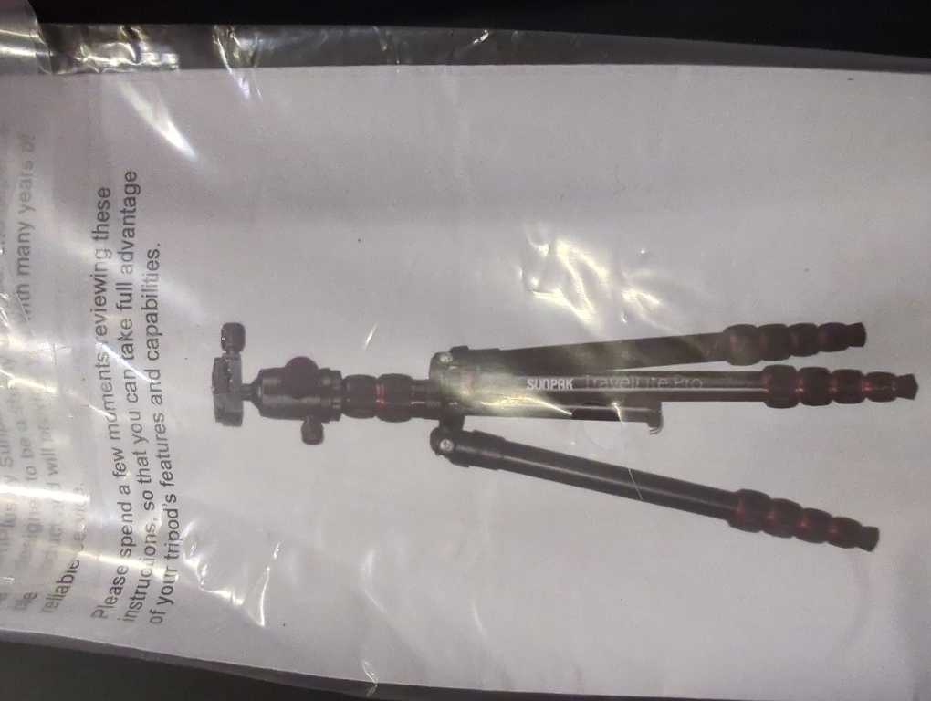 Sunpak TravelLite Pro Reverse Folding 63' Tripod Black with red Accents