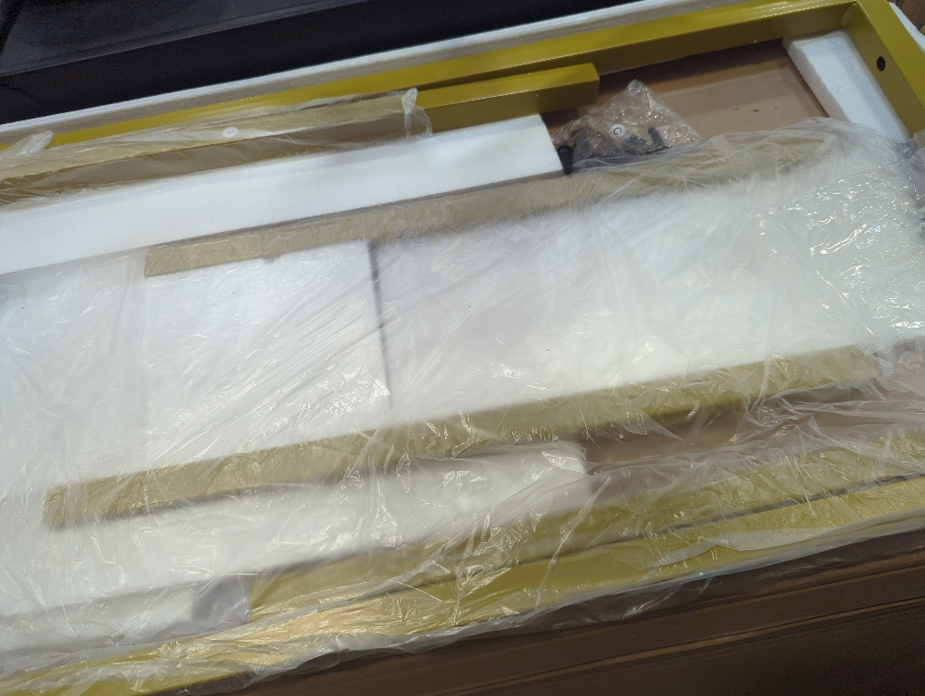 C Shaped Side Table White and Gold