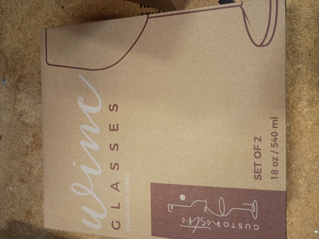 Gusto Nostro Stainless Steel Wine Glass - 18 oz - Cute, Unbreakable Wine Glasses for Travel, Camping and Pool - Fancy, Unique and Cool Portable Metal Wine Glass for Outdoor Events, Picnics (Set of 2)