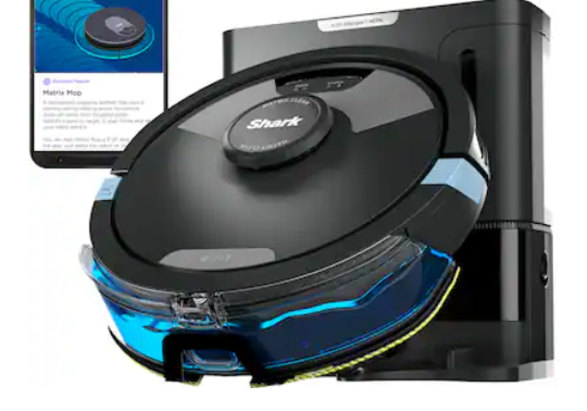Shark - Matrix Plus 2-in-1 Robot Vacuum & Mop with Sonic Mopping, Matrix Clean, Home Mapping, HEPA Bagless Self Empty, WiFi - Black