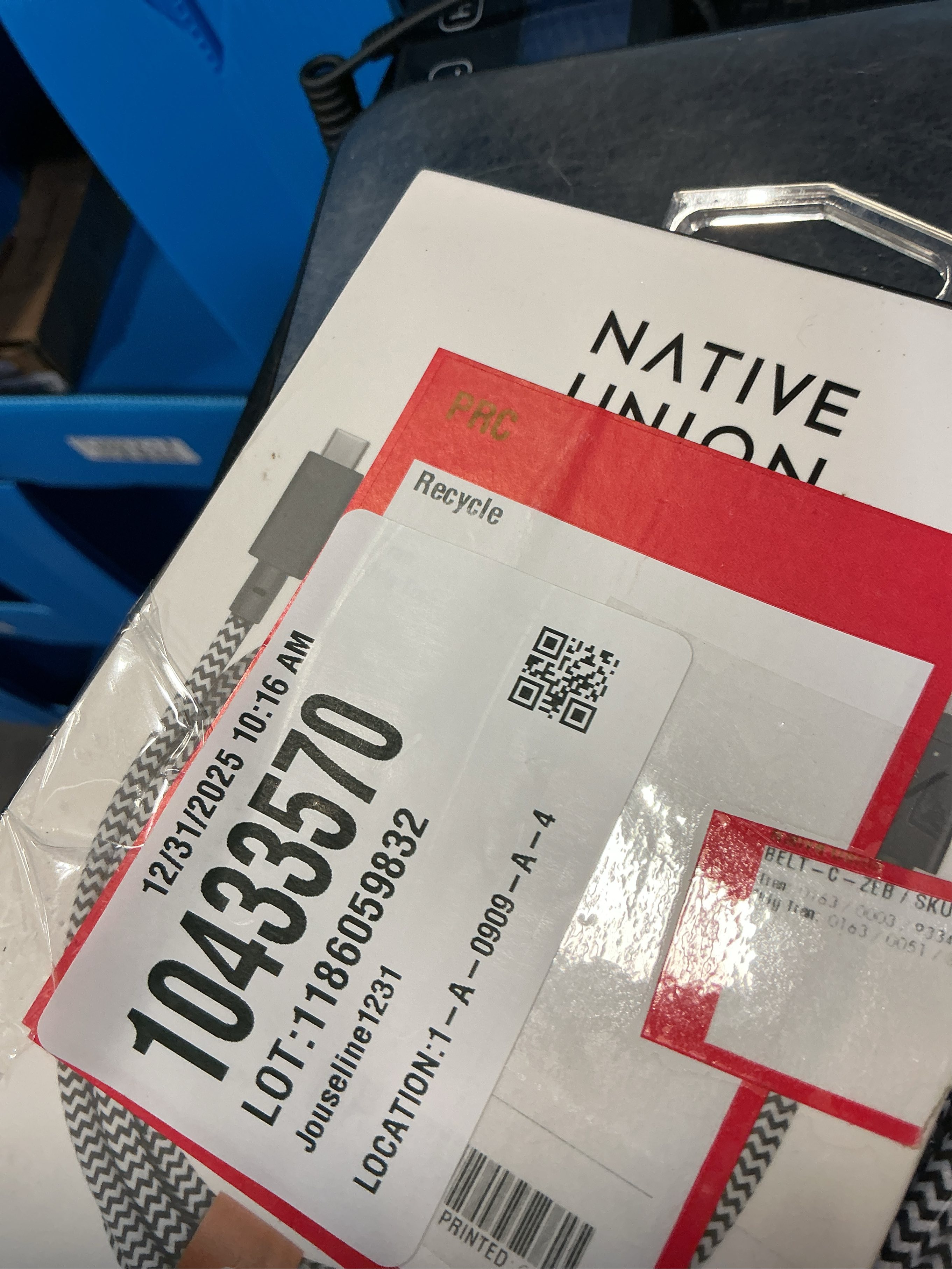 Native Union Belt USB-C to USB-C 2.4m Charging Cable - Zebra