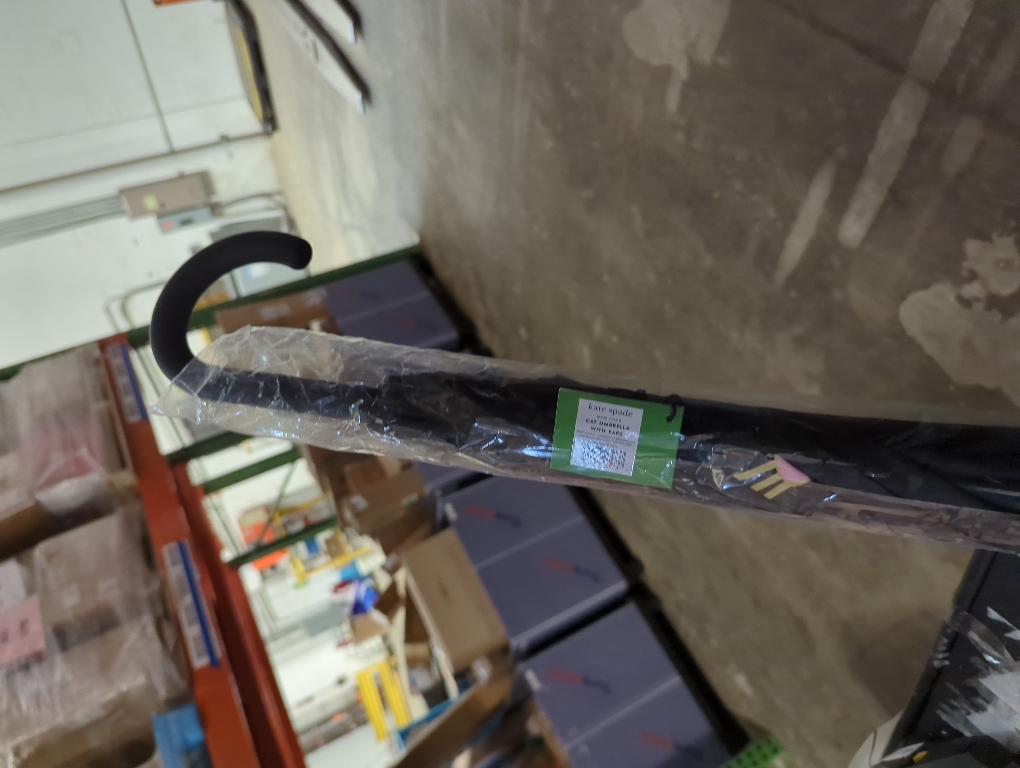 kate spade new york Large Lightweight Travel Umbrella, Black Cat