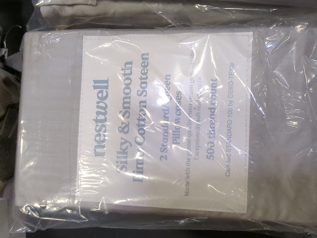 Nestwell Pima Cotton Sateen 500-Thread-Count 2 Standard/Queen Pillowcase Set in Dove