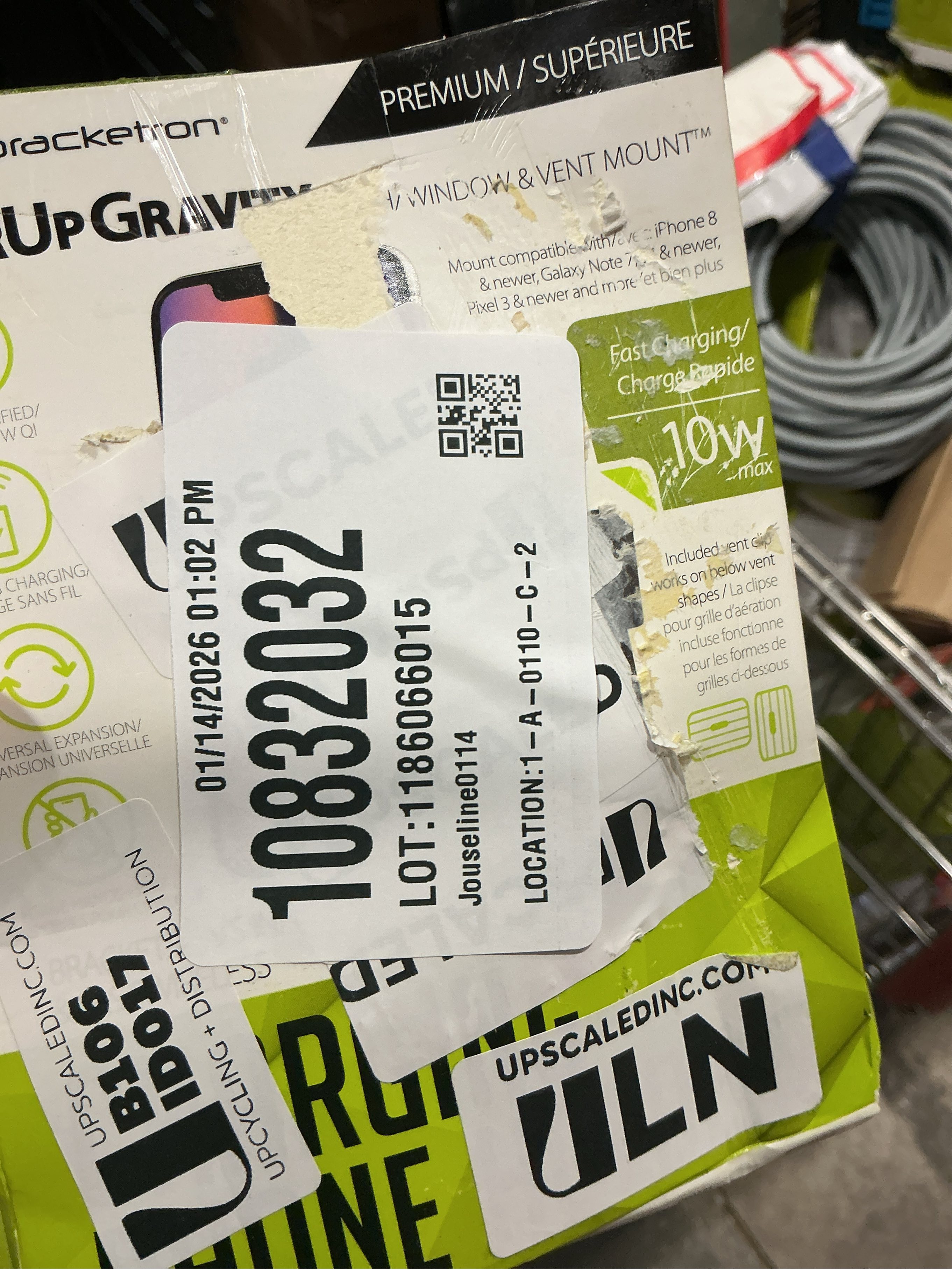 Bracketron Power Up Wireless Charging Gravity Dash/Window & Vent Mount - Black