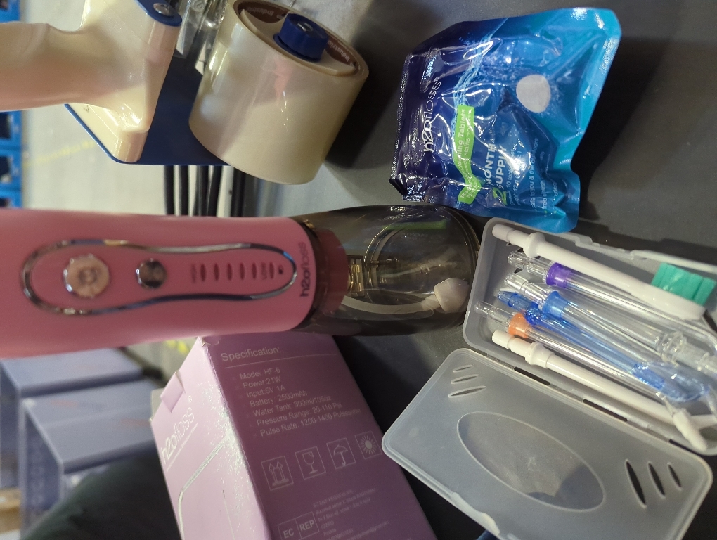 Water Dental Flosser Teeth Cleaner Pick, H2ofloss Cordless Portable Oral Irrigator,5 Mode IPX7 Waterproof Teeth Picks 300ML Rechargeable WaterFlosser for Home Travel (Pink)