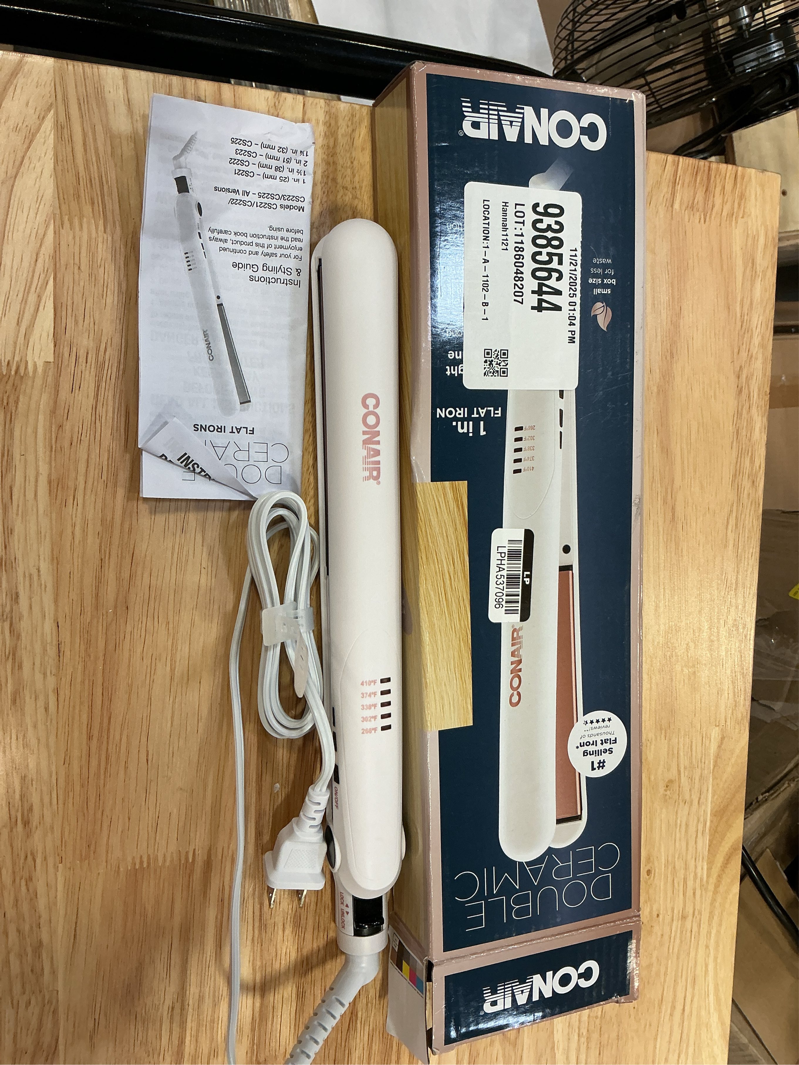 Conair Double Ceramic 1-inch Flat Iron