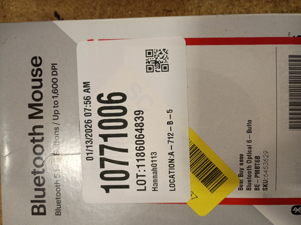 Best Buy Essentials™ - Lightweight Bluetooth Optical Standard Ambidextrous Mouse with 6-Button - Black