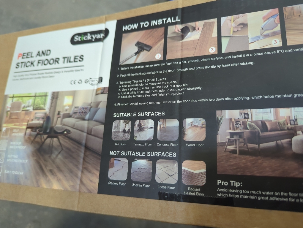 Stick yart peel and stick wooden floor vinyl tile