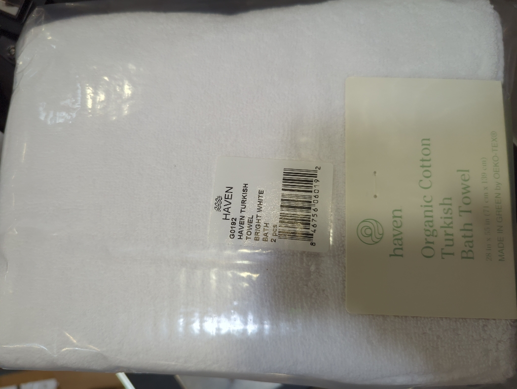 Haven Turkish 2pc Cotton Bath Towel in Bright White