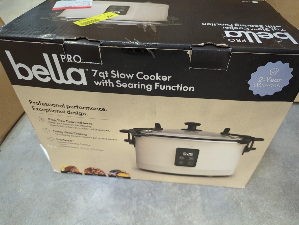 Bella PRO - 7-qt. Programmable Slow Cooker with Searing Function - Oatmilk
