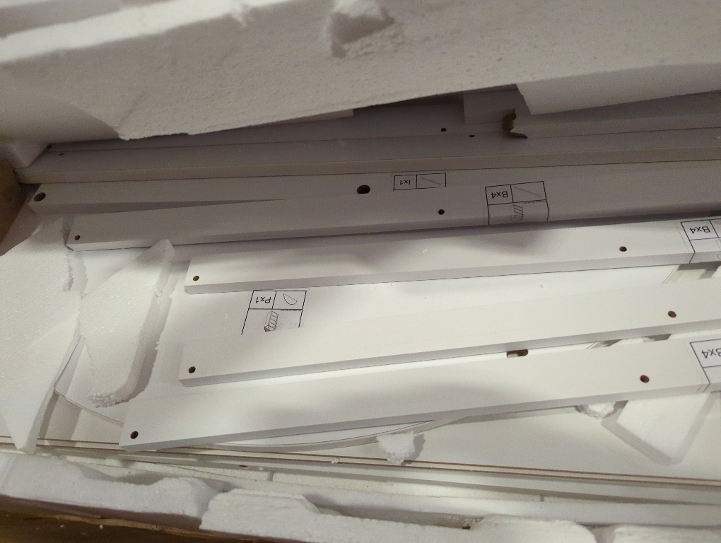 5 Tier White Shelves With Curved Top
