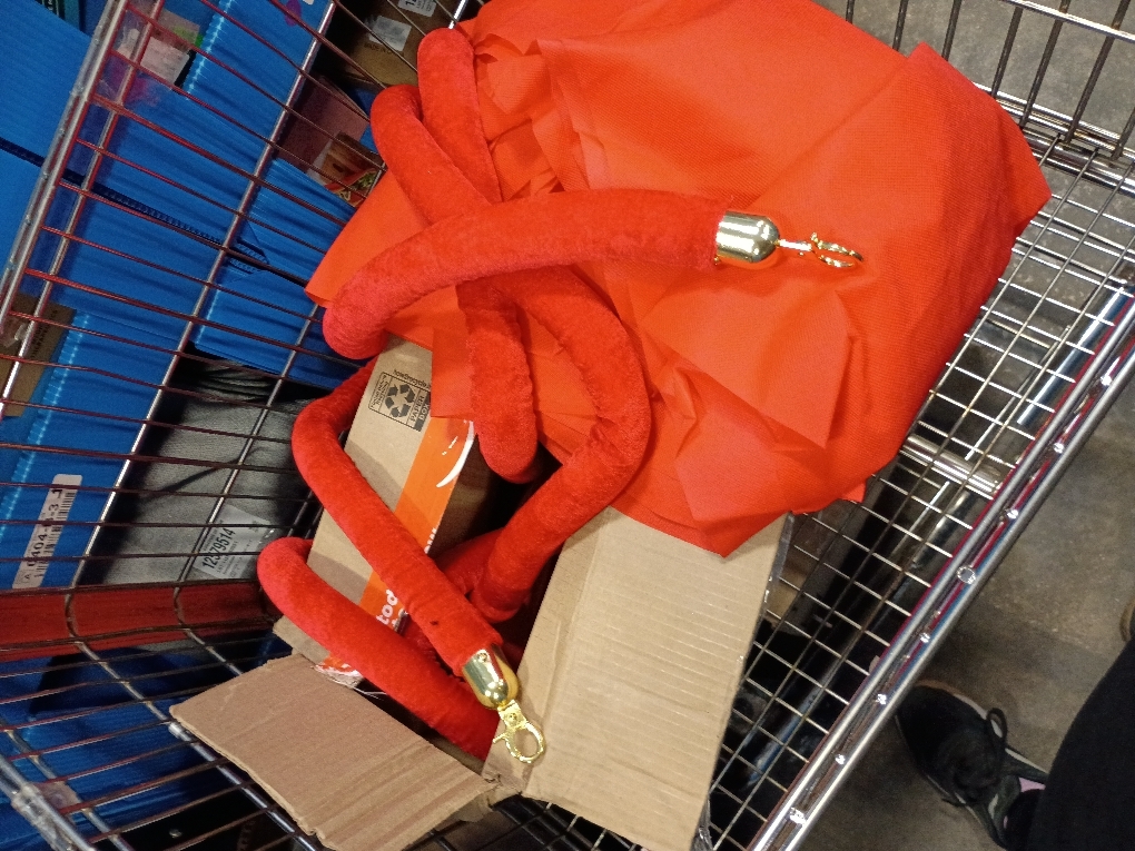 4 PCS Red Velvet Rope - 5 Ft Red Carpet Velvet Rope for Ceremonies Hanging Stanchion for Parties Crowd Queue Line for Safe Control