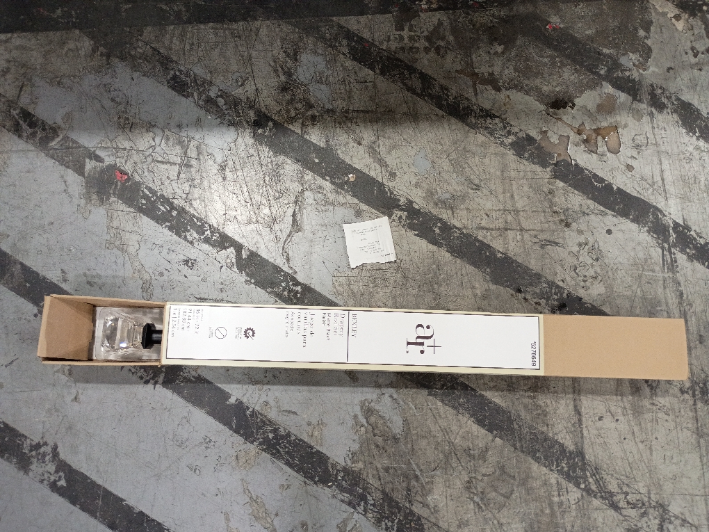 allen   roth Bexley 36-in to 72-in Matte Black Steel Single Curtain Rod with Finials