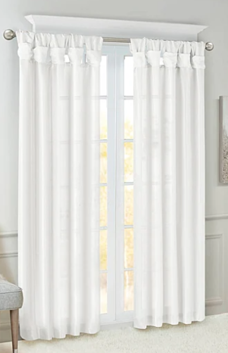 Madison Park Natalie Twisted Tab Light-Filtering Tab Top Single Curtain Panel
