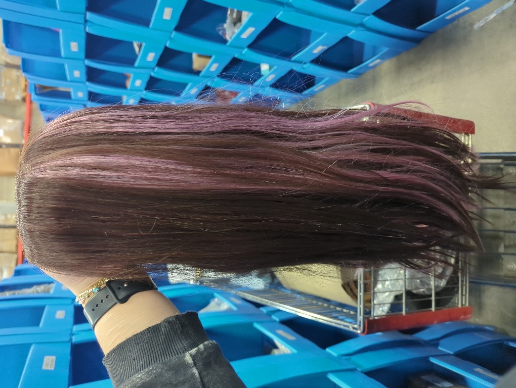 Synthetic Lace Front Wig 13X4X1 Inch Lace Front Wig 24 Inch Cheap Straight Lace Front Wigs Synthetic Wigs For Black Women Pre-Plucked Cheap Wigs Dark Brown/Pink