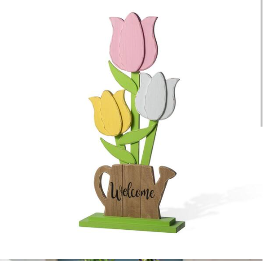 Easter Wooden Tulip Porch Decor